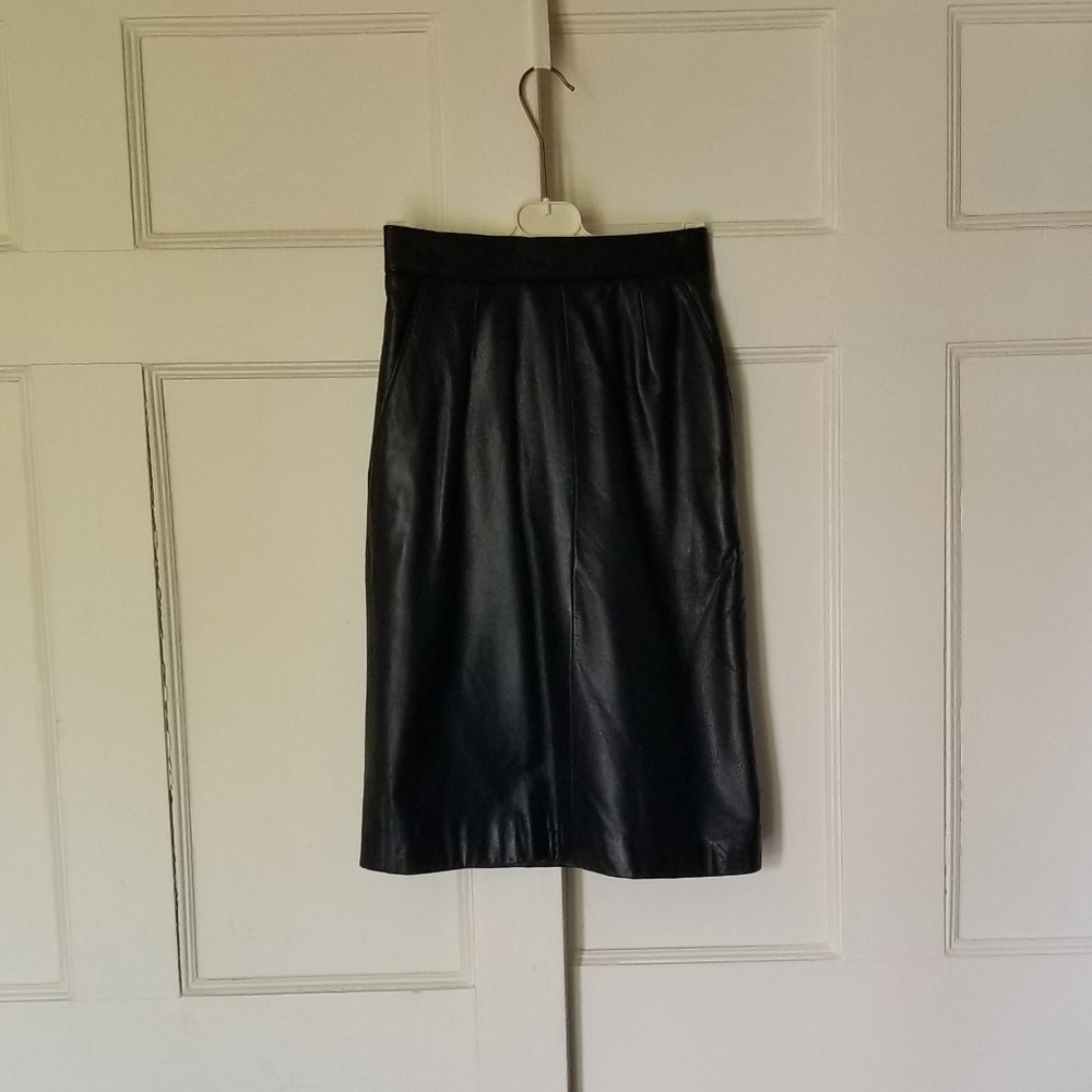 Vintage Leather Pencil Skirt